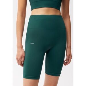 PANGAIA Plant-Stretch Compressive Cycle Shorts Dark Green High-Waisted Biker